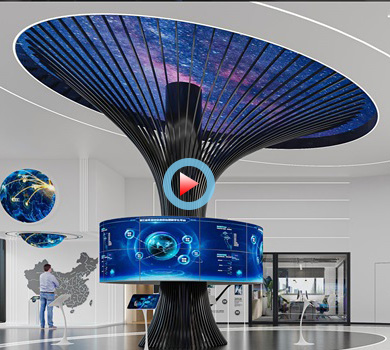 企業(yè)辦公科技展廳設(shè)計全景案例