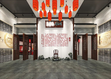 民俗文化展廳裝修設(shè)計案例效果圖