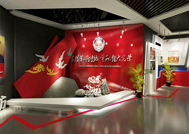 消防黨建展廳裝修設計效果圖